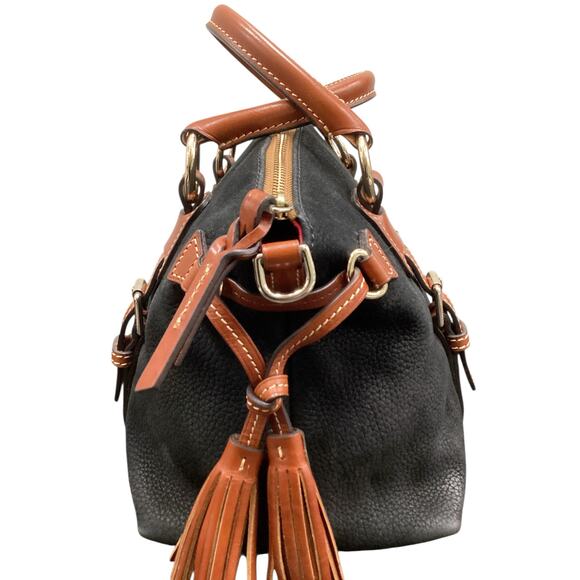 NWOT Dooney &Bourke Bristol Satchel Women’s 1 Size Suede Pebbled Leather Black - Picture 4 of 9